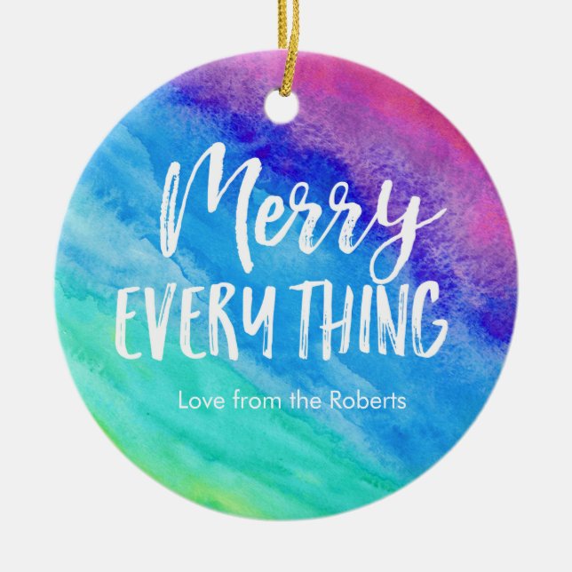 Enfeites de natal arco-íris com foto personalizada (Frente)