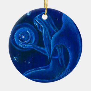 Enfeites de natal azuis do universo da sereia