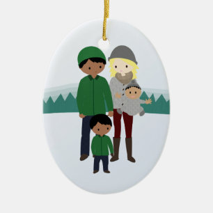 Enfeites de natal Bi-Raciais customizáveis da