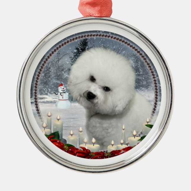 Enfeites de natal Bichon (Frente)