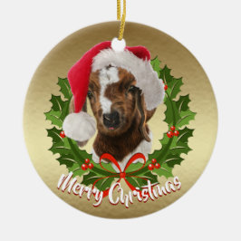 Enfeites de natal Boer Goat Baby Santa Hat