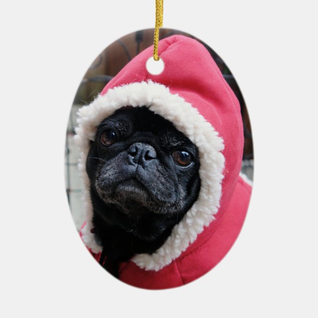 Enfeites de natal bonitos #3 do Pug (Frente)
