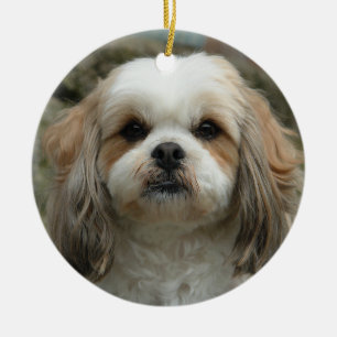 Enfeites de natal bonitos de Shih Tzu