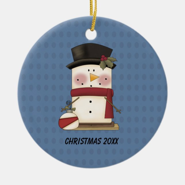 Enfeites de natal bonitos do boneco de neve de (Frente)