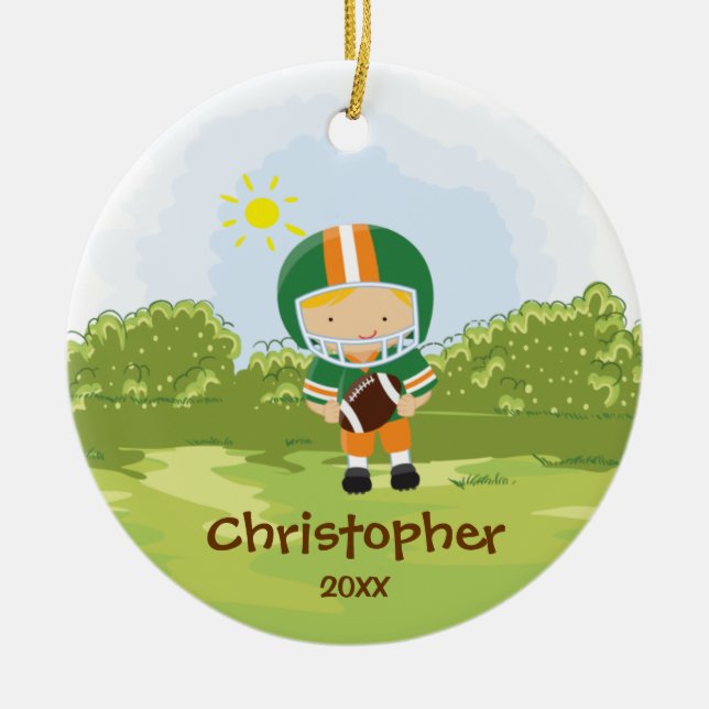 Enfeites de natal bonitos do esporte do jogador de (Frente)