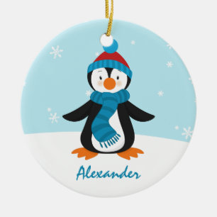 Enfeites de natal bonitos do pinguim