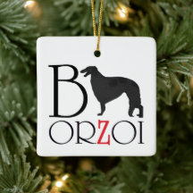 Enfeites de natal Borzoi