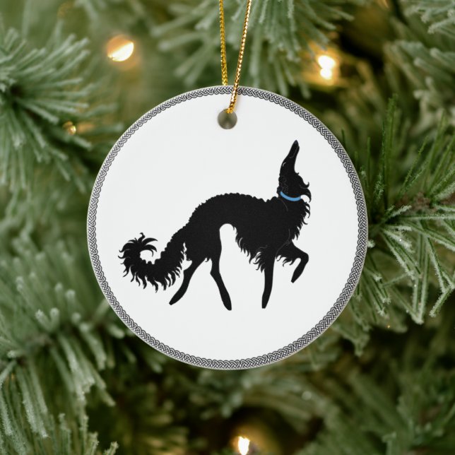 Enfeites de natal Borzoi Black Prancing (Árvore)