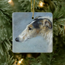 Enfeites de natal Borzoi de Watercolor