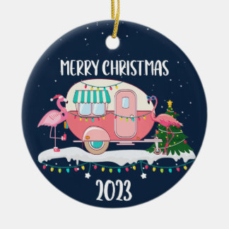 enfeites de natal Camper Flamingo 2023