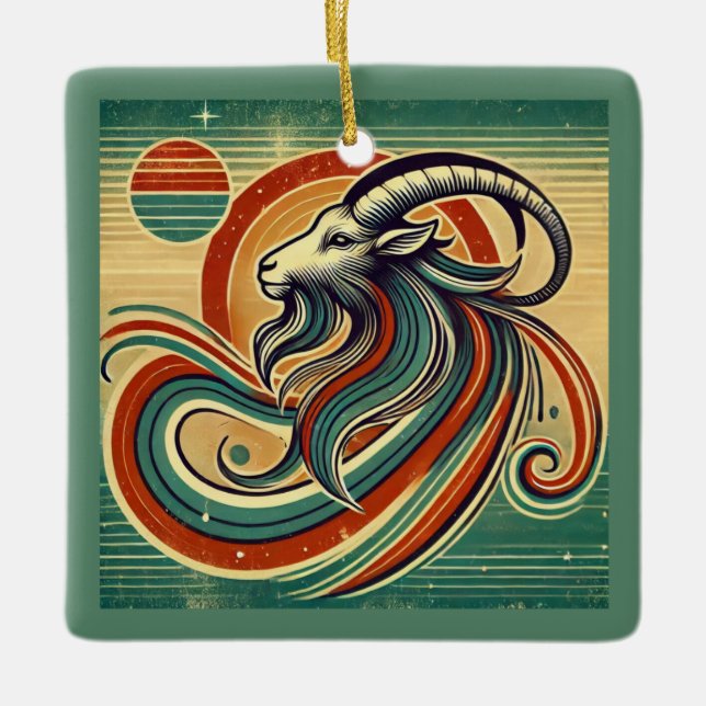 Enfeites de natal Capricorn Zodiac (Frente)
