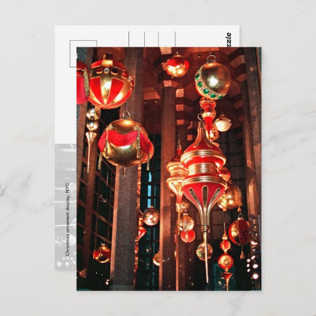 Enfeites de natal - cartão postal (Frente/Verso)