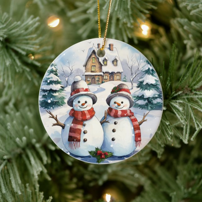 Enfeites de natal Casal Snowman (Árvore)