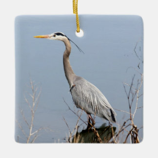 Enfeites de natal cerâmico Blue Heron