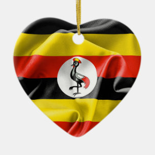 Enfeites de natal cerâmico de Bandeira do Uganda