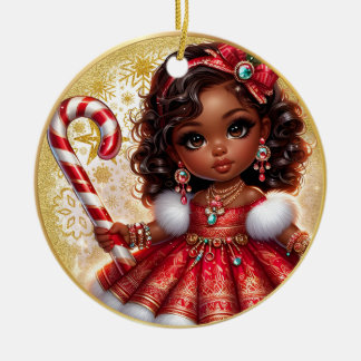 Enfeites de natal cerâmico Melanin Cutie
