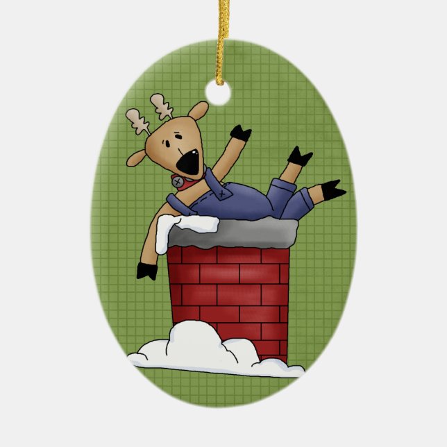 Enfeites de natal cerâmico para renas de países (Frente)