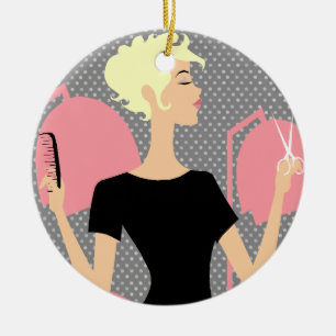 Enfeites de natal cerâmicos do cabeleireiro