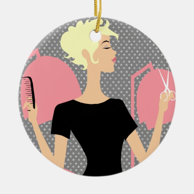 Enfeites de natal cerâmicos do cabeleireiro (Frente)