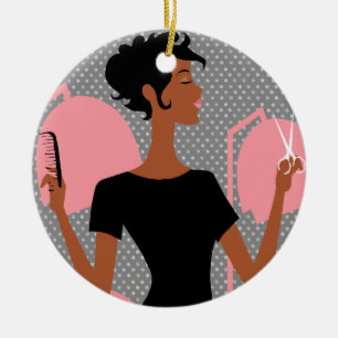 Enfeites de natal cerâmicos do cabeleireiro