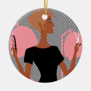 Enfeites de natal cerâmicos do cabeleireiro