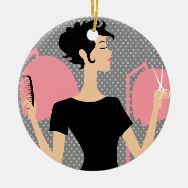 Enfeites de natal cerâmicos do cabeleireiro (Frente)