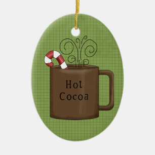 Enfeites de natal cerâmicos do cacau quente