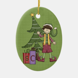 Enfeites de natal cerâmicos do duende