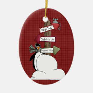 Enfeites de natal cerâmicos do pinguim do Pólo