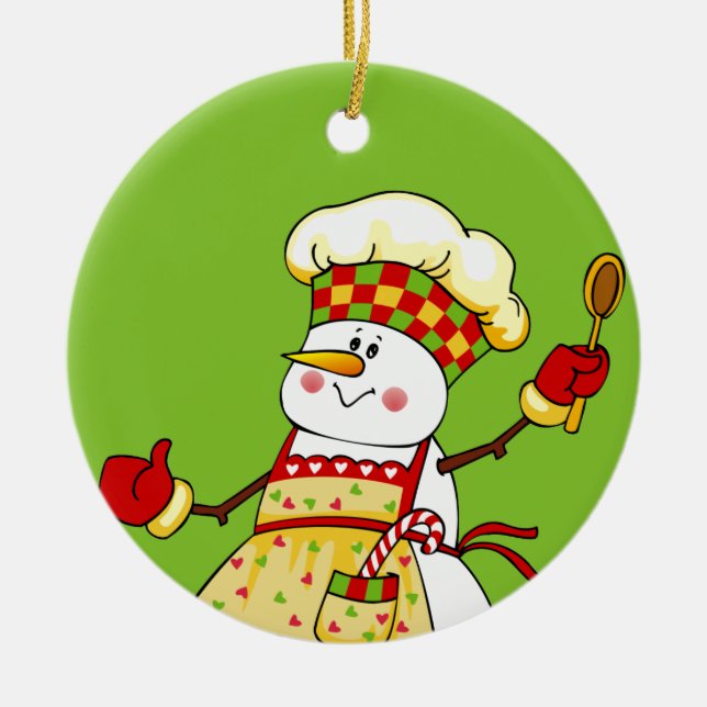 Enfeites de natal Chef Snowman (Frente)