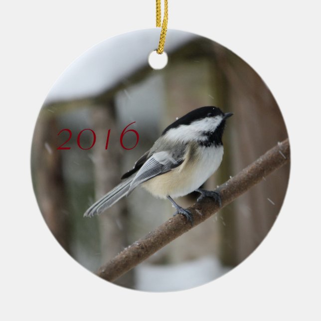 Enfeites de natal Chickadee (Frente)