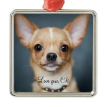 Enfeites de natal Chihuahua Metal Adicionar Foto