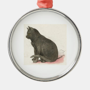 Enfeites de natal cinzentos bonitos do gato