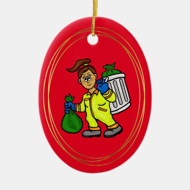 Enfeites de natal Coletor de Garagem Feminina (Frente)