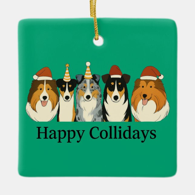 Enfeites de Natal Collie (Frente)