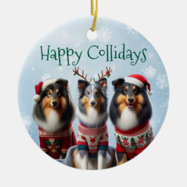 Enfeites de Natal Collie