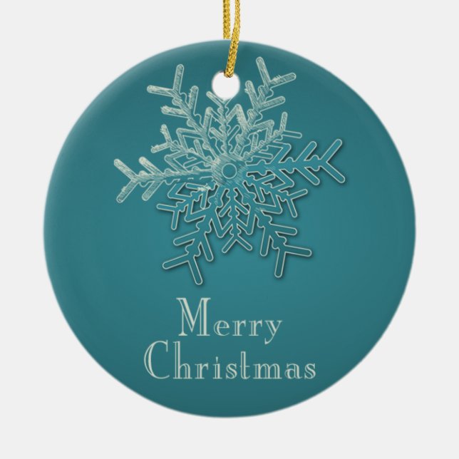 Enfeites de natal com floco de neve gravado (Frente)