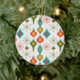 Enfeites de Natal com Padrão de Bolas Retro dos An