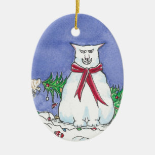 Enfeites de natal cómicos do gato