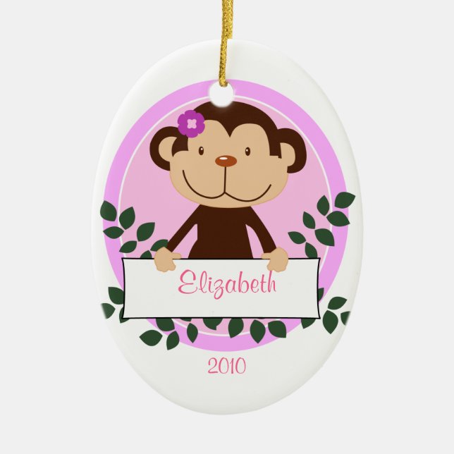 Enfeites de natal conhecidos personalizados MACACO (Frente)