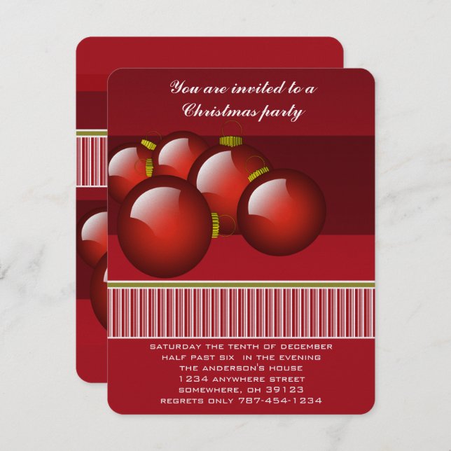 Enfeites de natal Convite de festas de Natal (Frente/Verso)