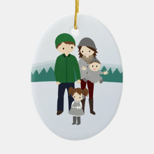 Enfeites de natal customizáveis da família de