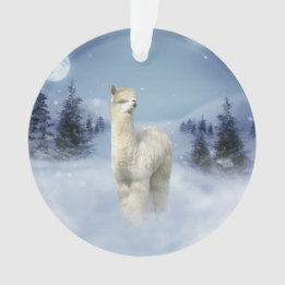 Enfeites de natal da alpaca da noite do inverno