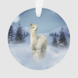 Enfeites de natal da alpaca da noite do inverno
