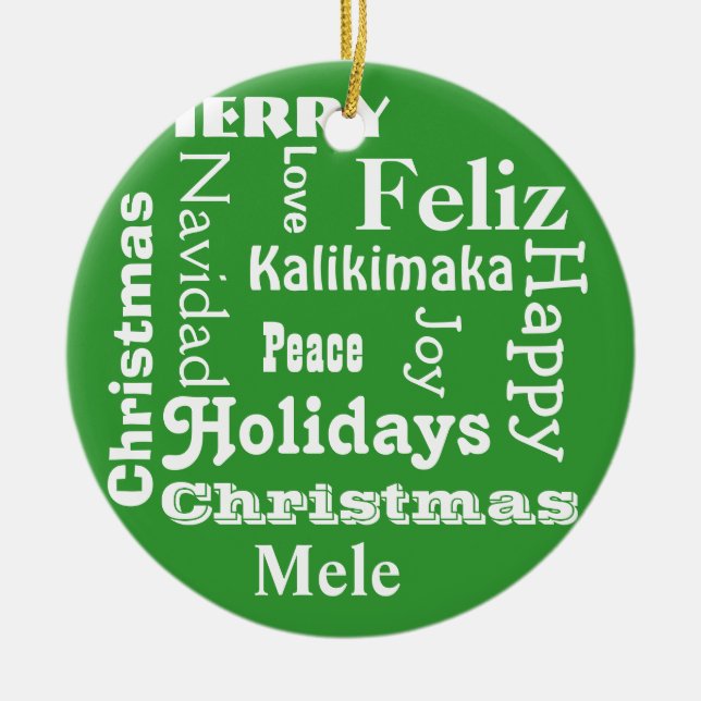 Enfeites de natal da arte da palavra do Feliz (Frente)