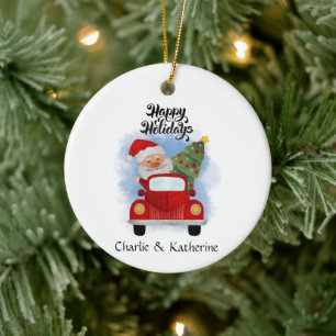 Enfeites de natal da cláusula santa personalizados