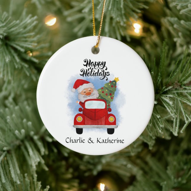 Enfeites de natal da cláusula santa personalizados (Árvore)
