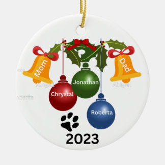 enfeites de natal da família 2023, personalizado