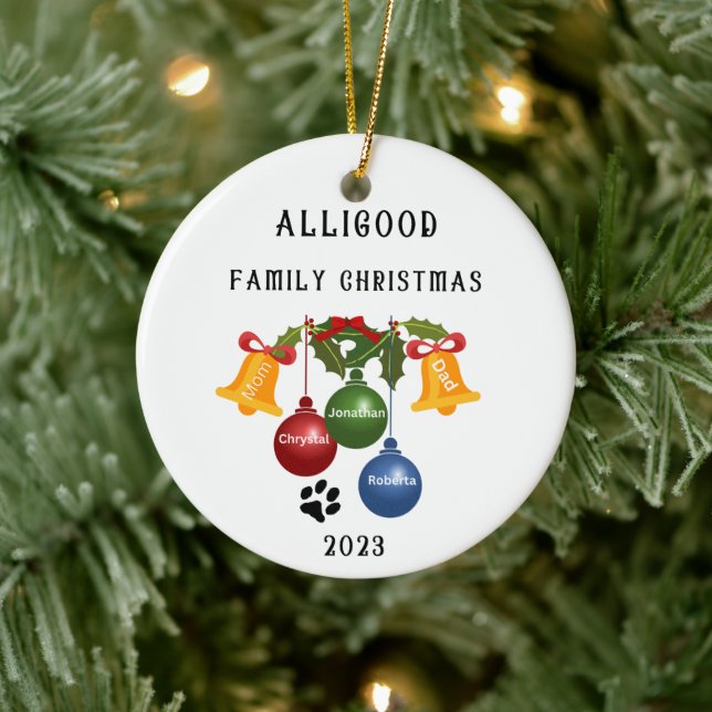 enfeites de natal da família 2023, personalizado (Árvore)