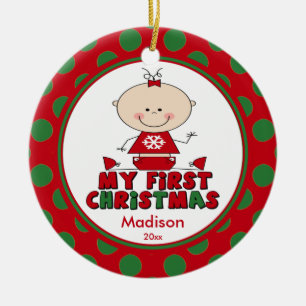 Enfeites de natal da figura bebê da vara primeiros